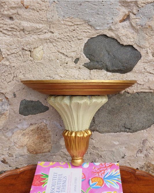Cream & Gold Wall Sconce Shelf