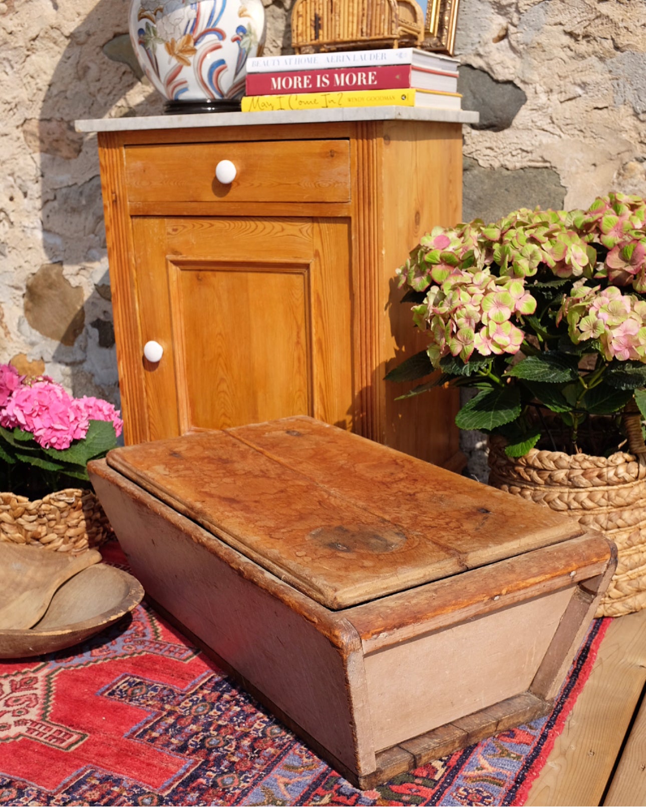 Antique Extra Large Dough Box Chest with Lid