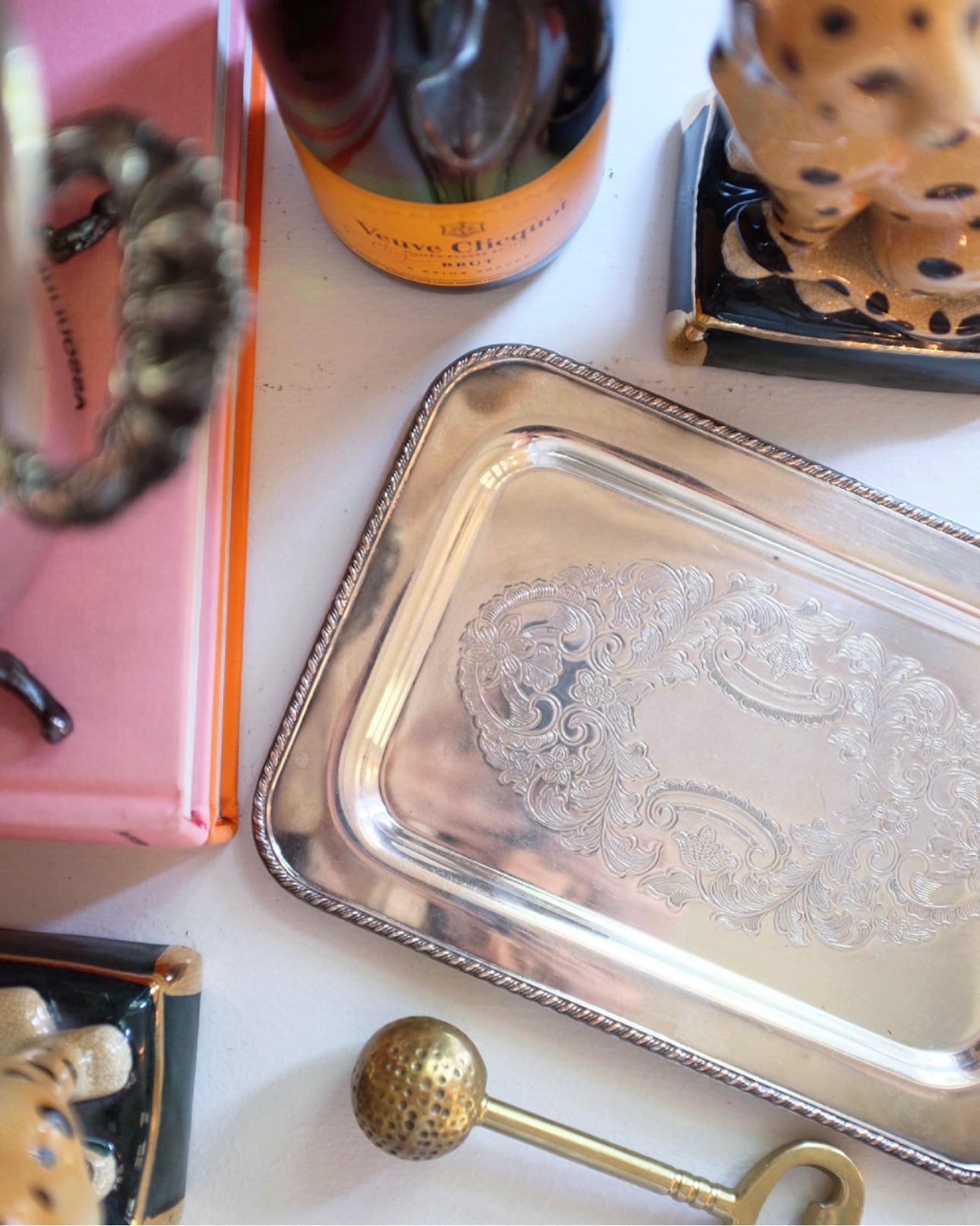 Small Silver Plate Decorative Tray