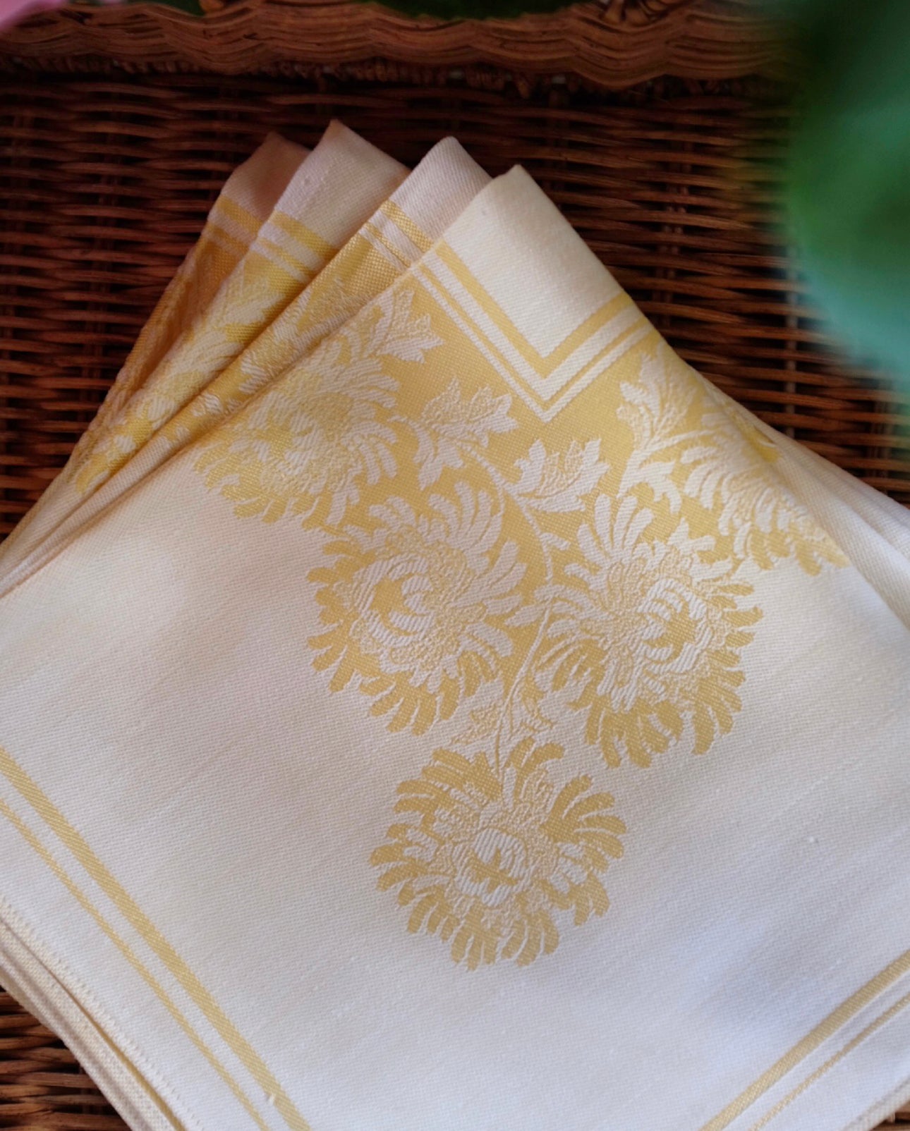 Yellow Jacquard Napkins