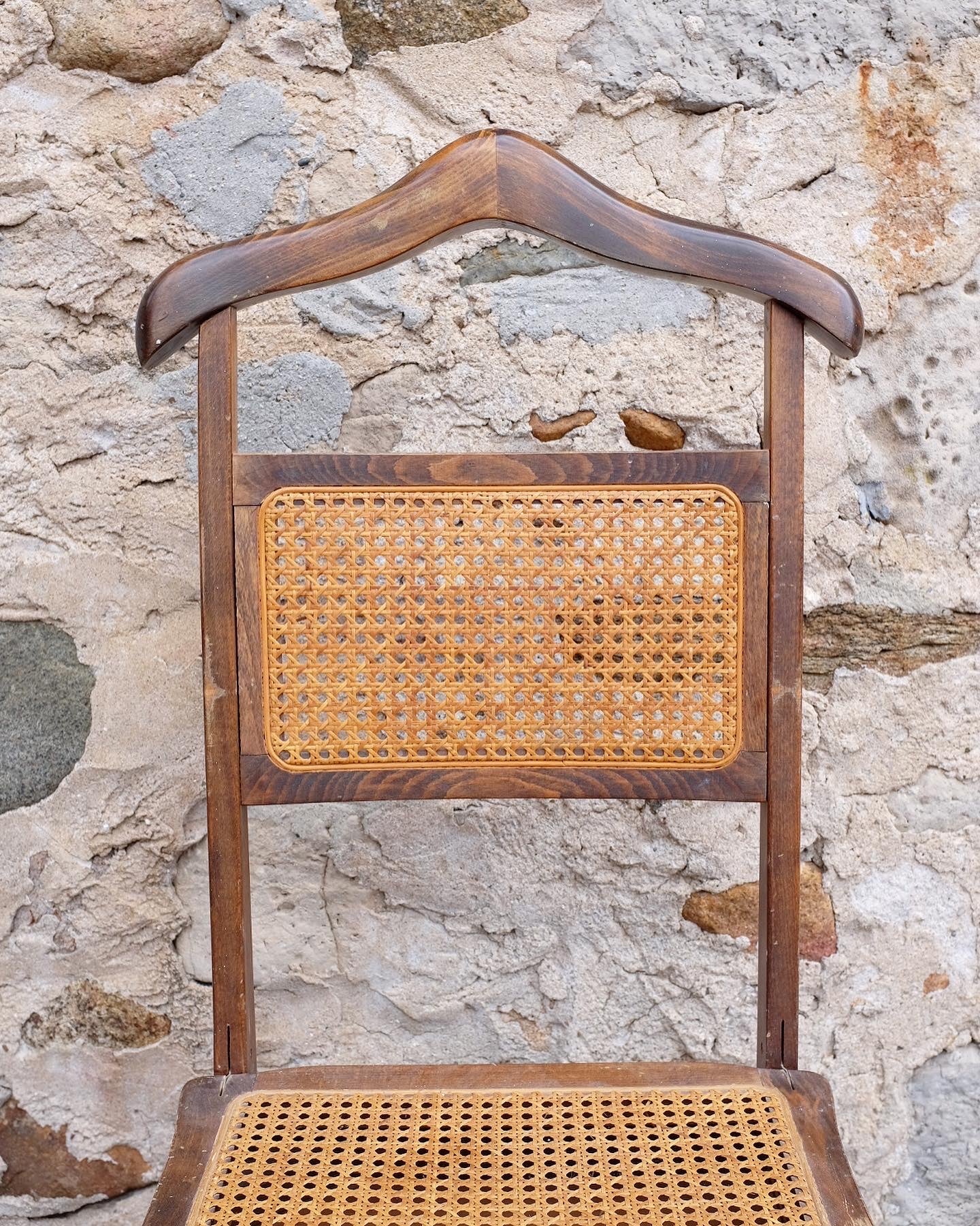 Mid Century Italian Cane Gentleman’s Butler Chair
