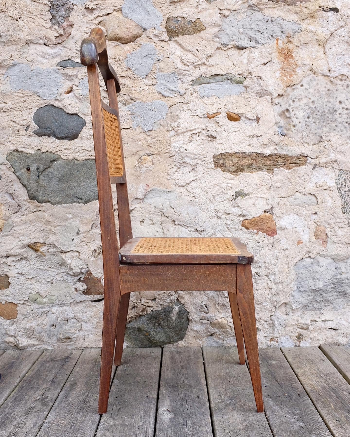 Mid Century Italian Cane Gentleman’s Butler Chair