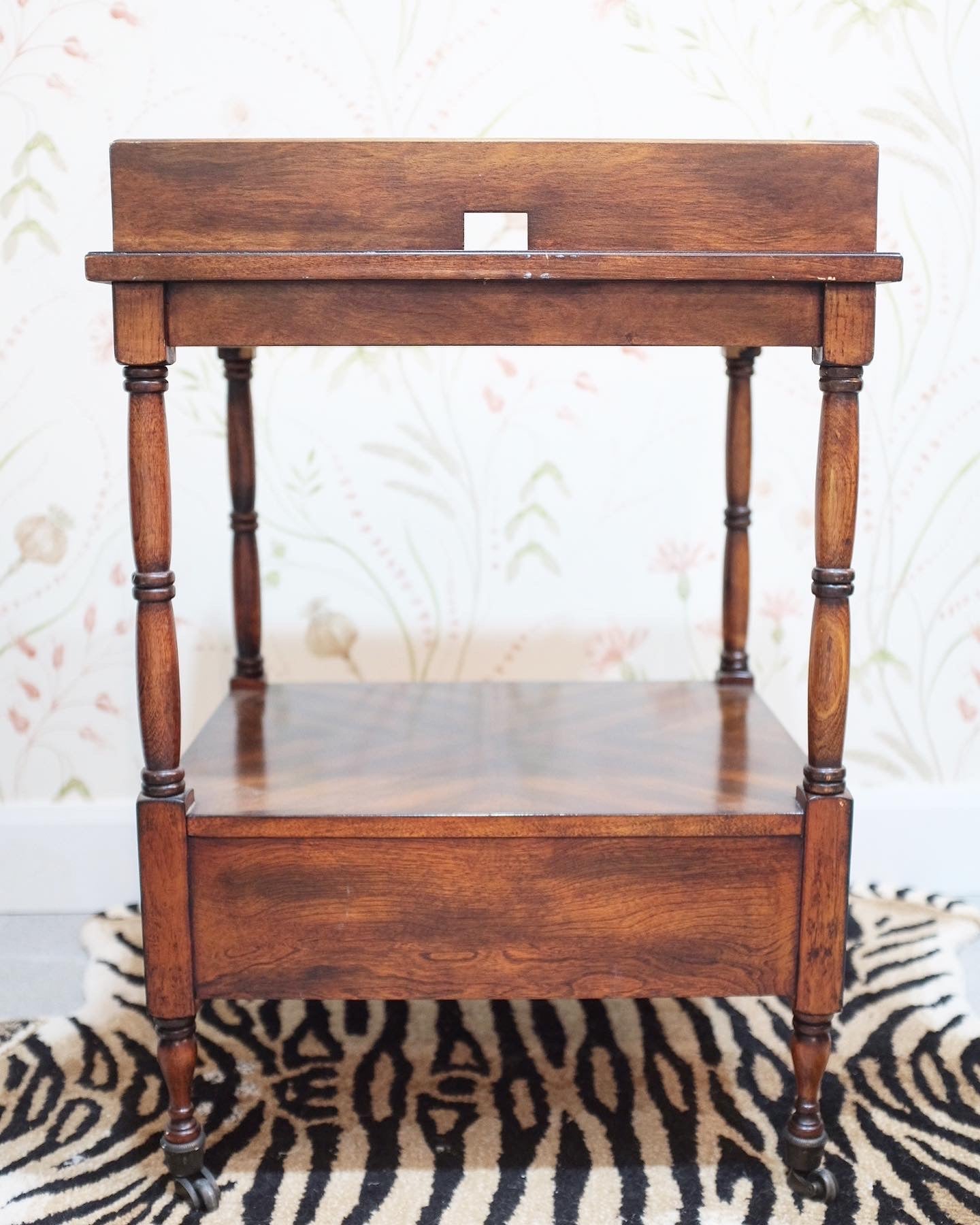 Tiger Wood Table on Casters