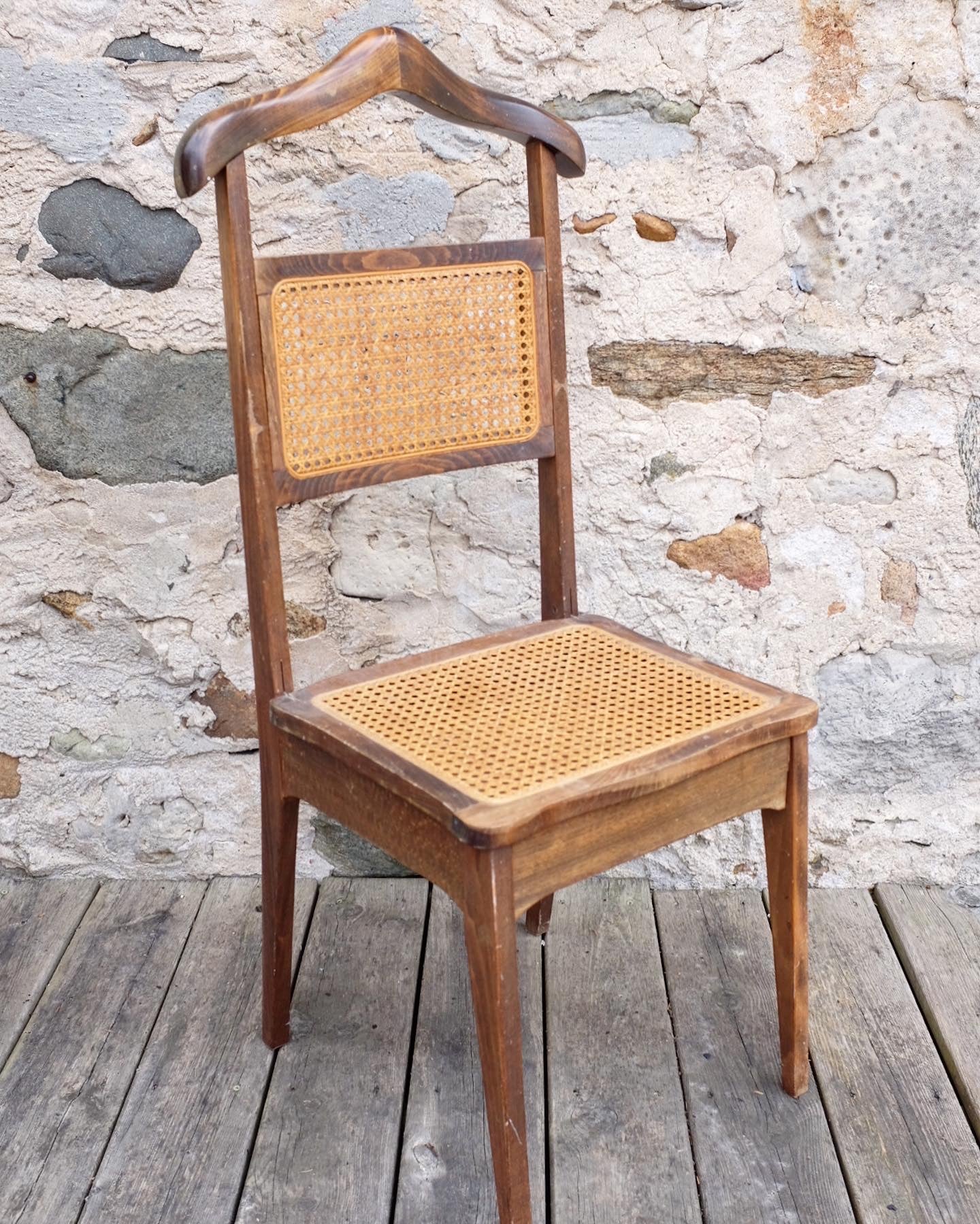 Mid Century Italian Cane Gentleman’s Butler Chair