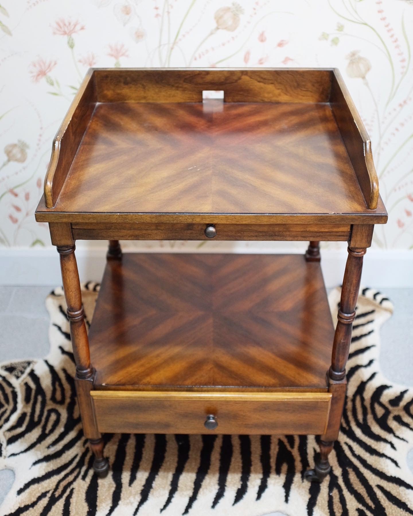 Tiger Wood Table on Casters