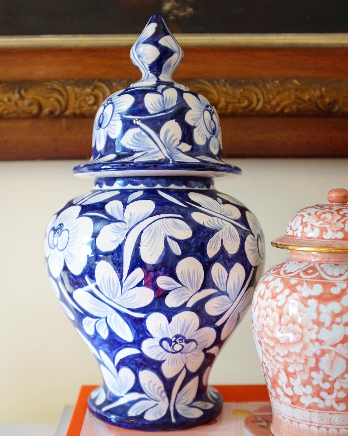 Large Blue and White Ginger Jar