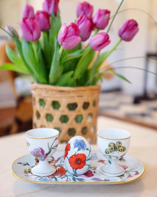 1980s Gucci x Bernardaud Limoges Egg Cup Set