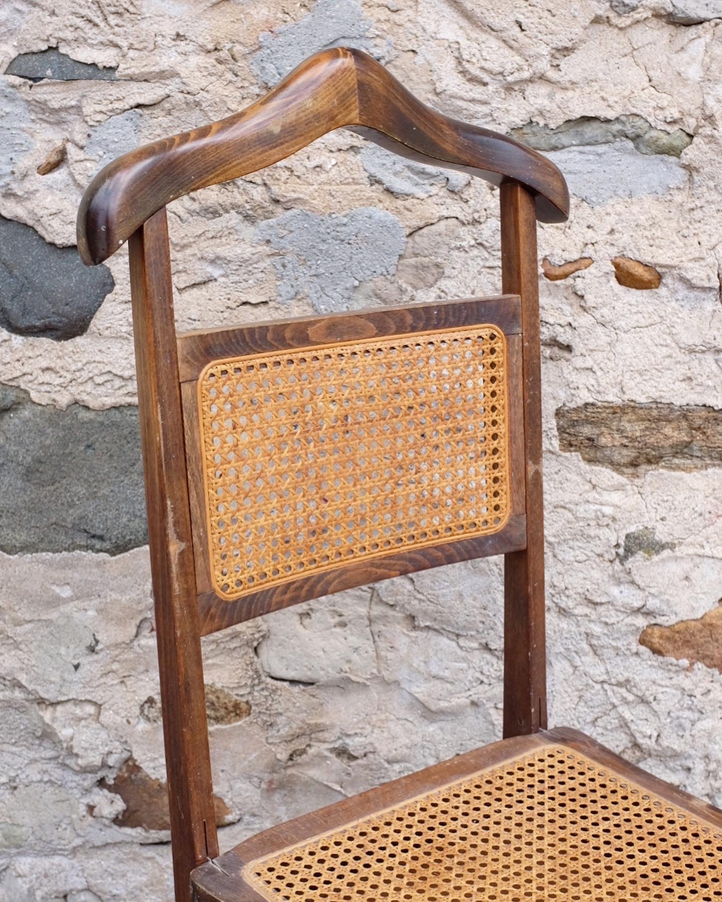 Mid Century Italian Cane Gentleman’s Butler Chair
