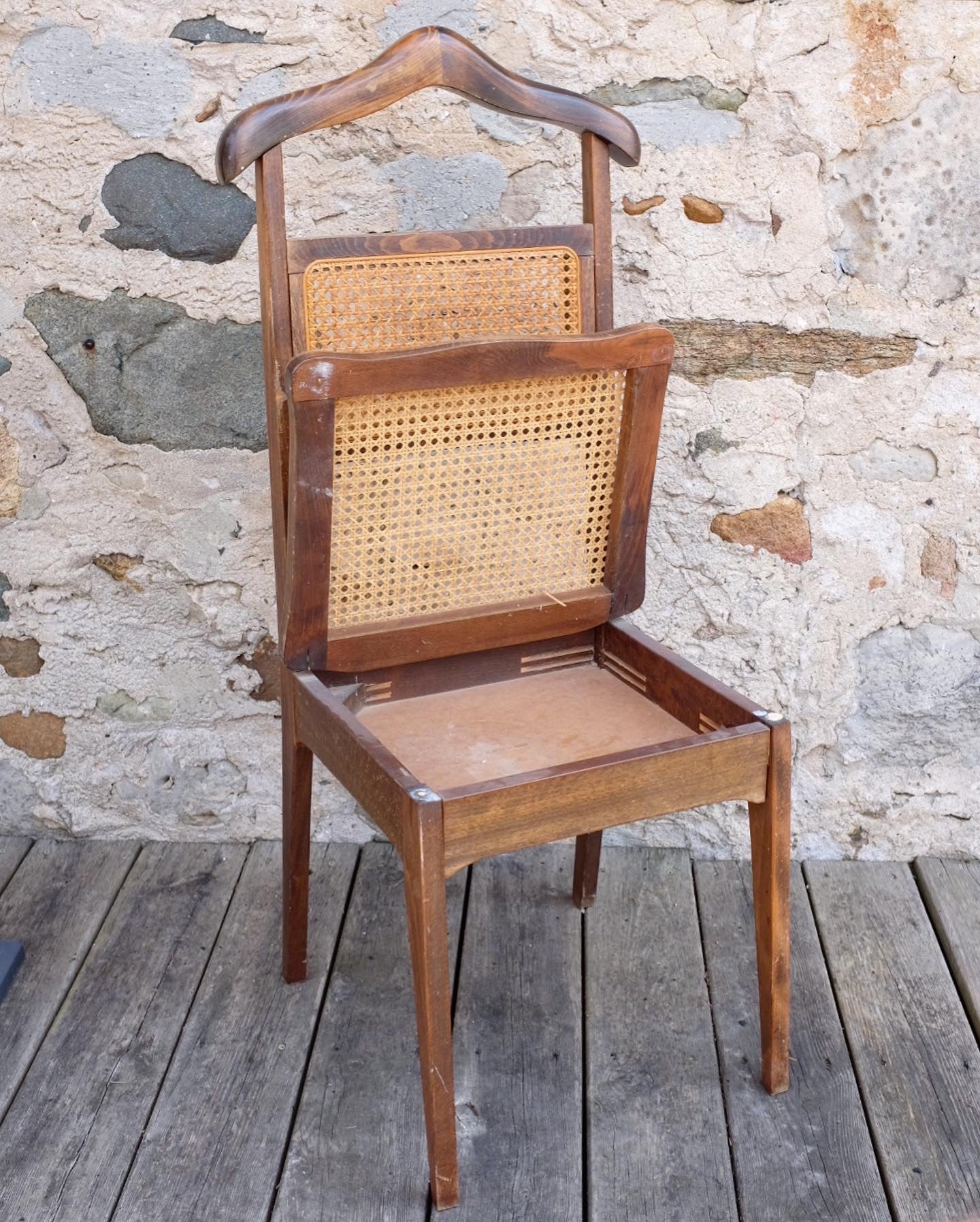 Mid Century Italian Cane Gentleman’s Butler Chair