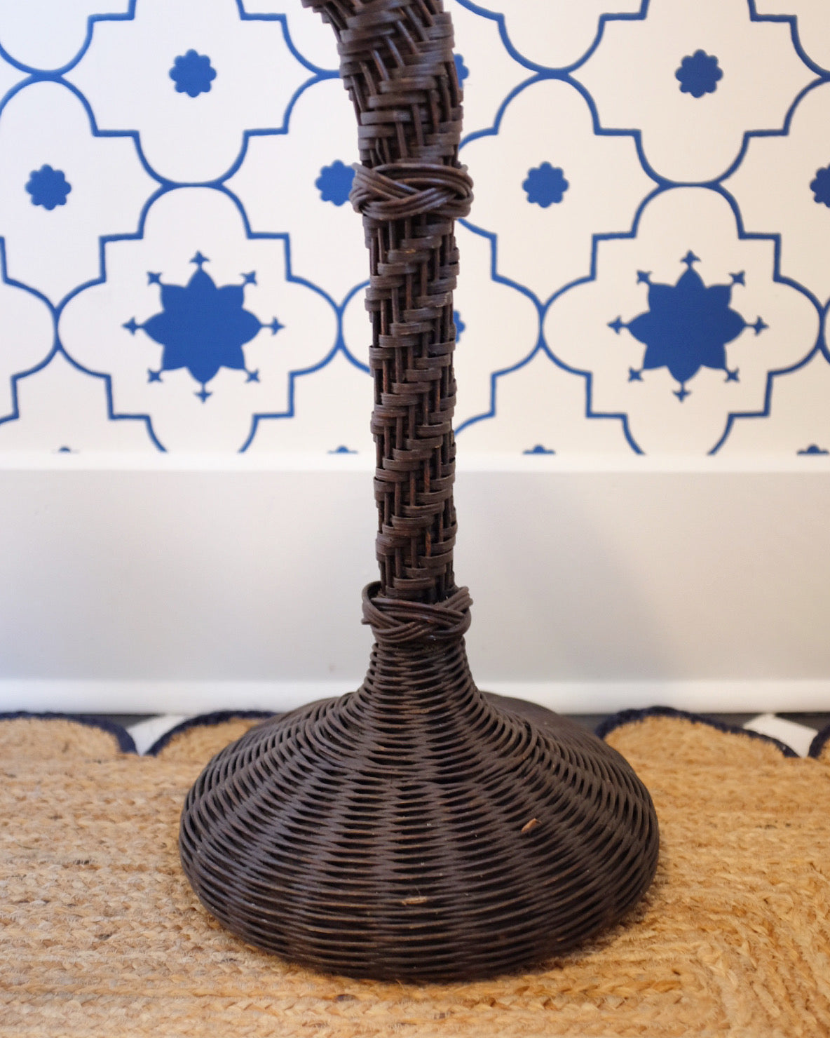 Tall Wicker Trumpet Plant Stand