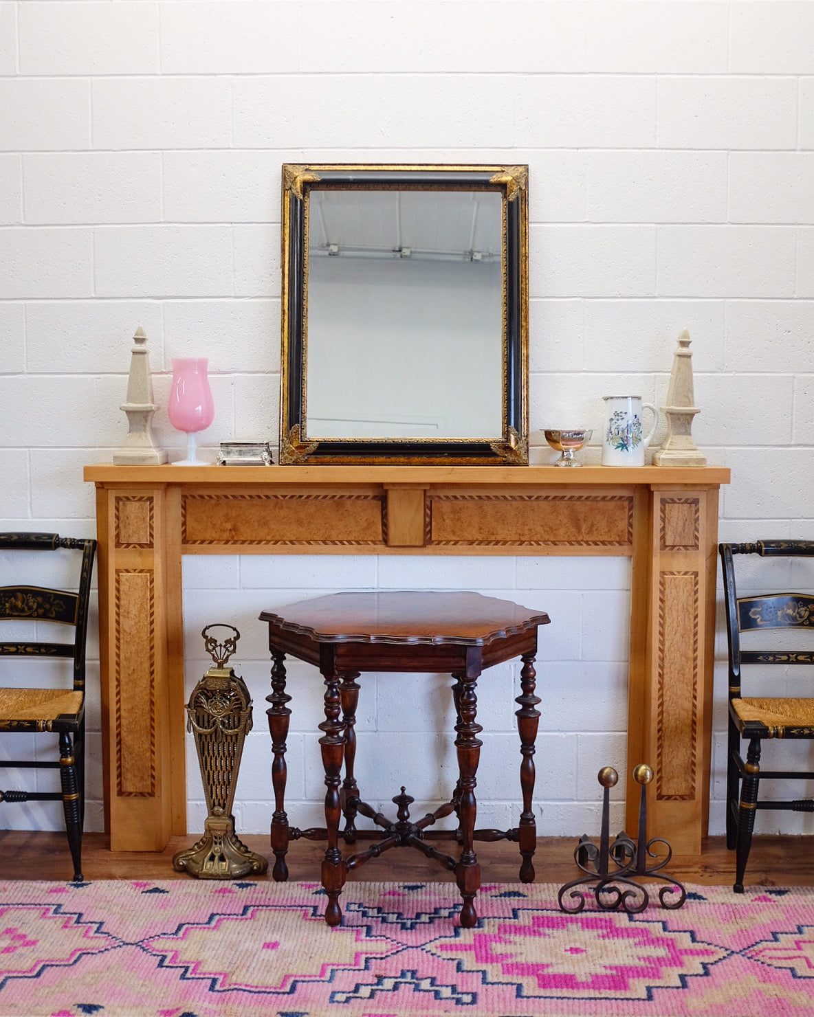 Black and Gold Antique Mirror
