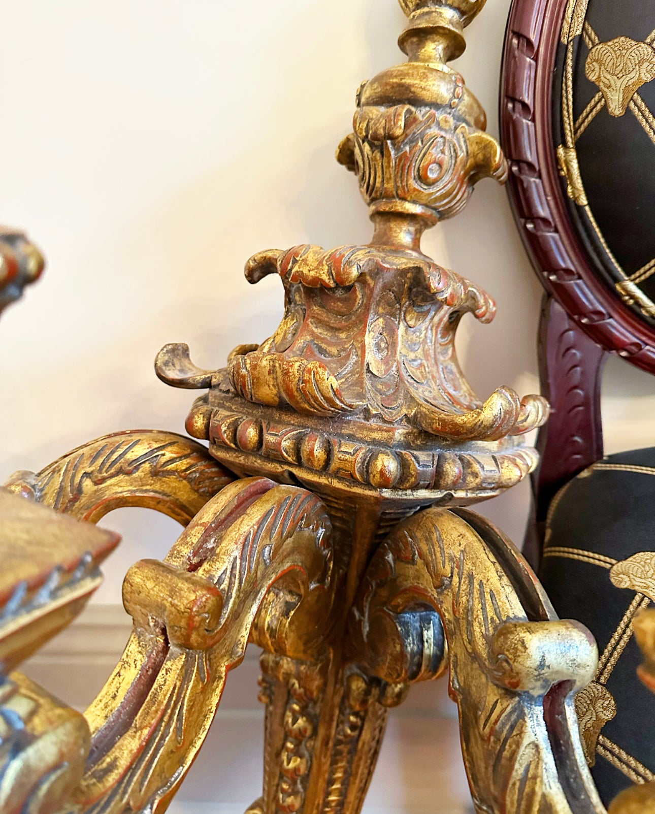 Large & Ornate Gilded Wood Sconces