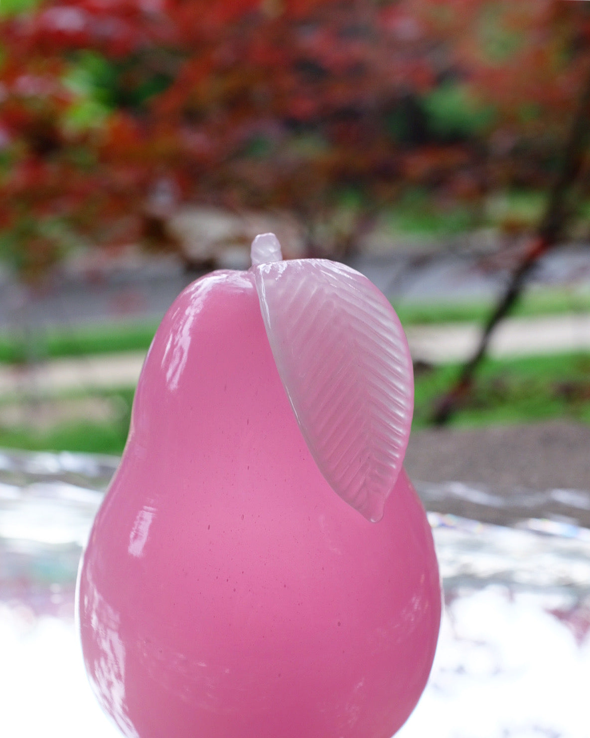 Pink Glass Pear & Strawberry