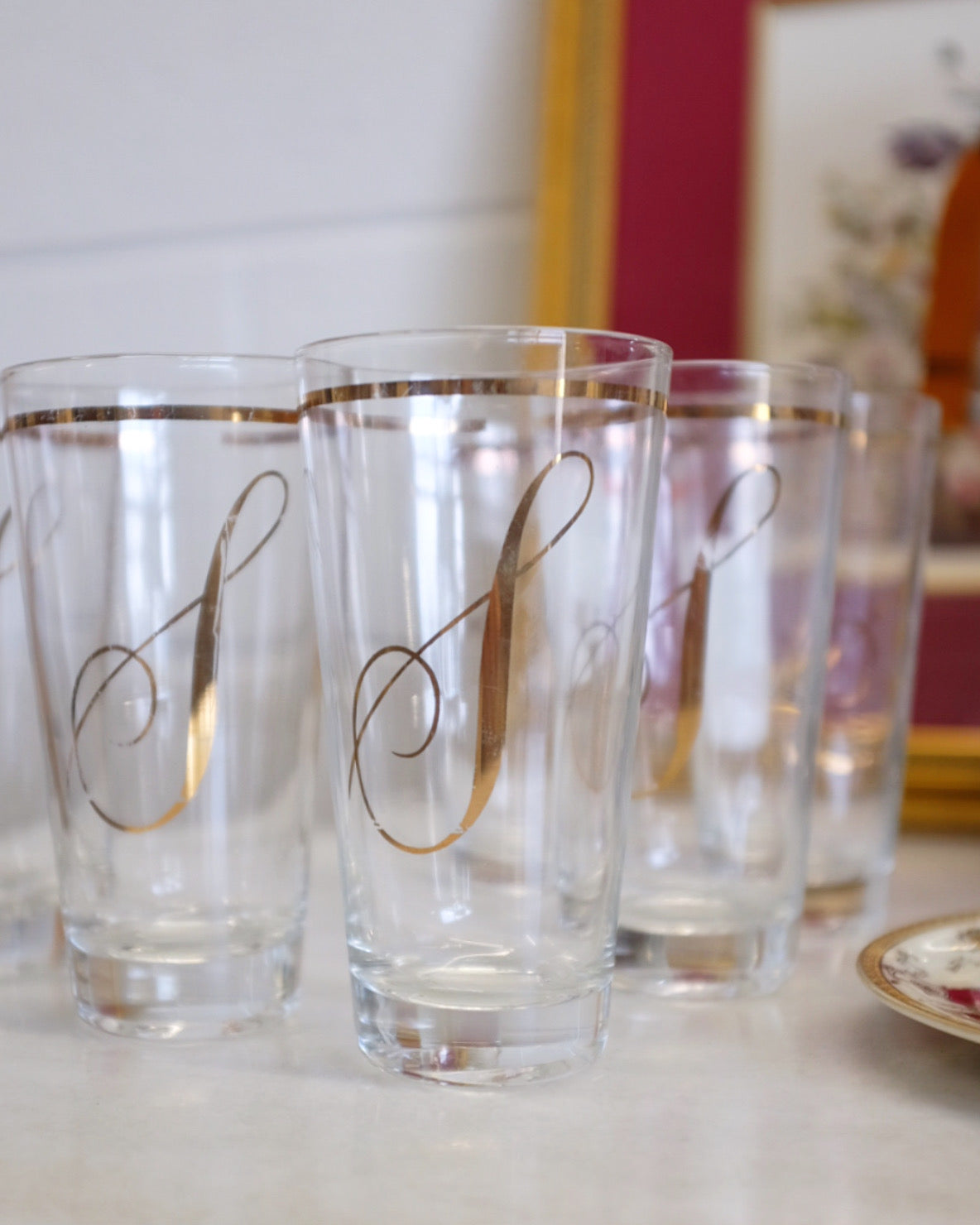 ‘S’ Monogram Tall Glasses