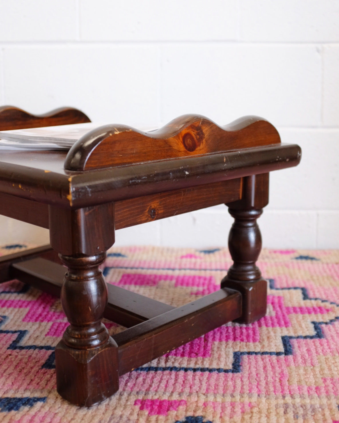 Small Burled Wood Scallop Table