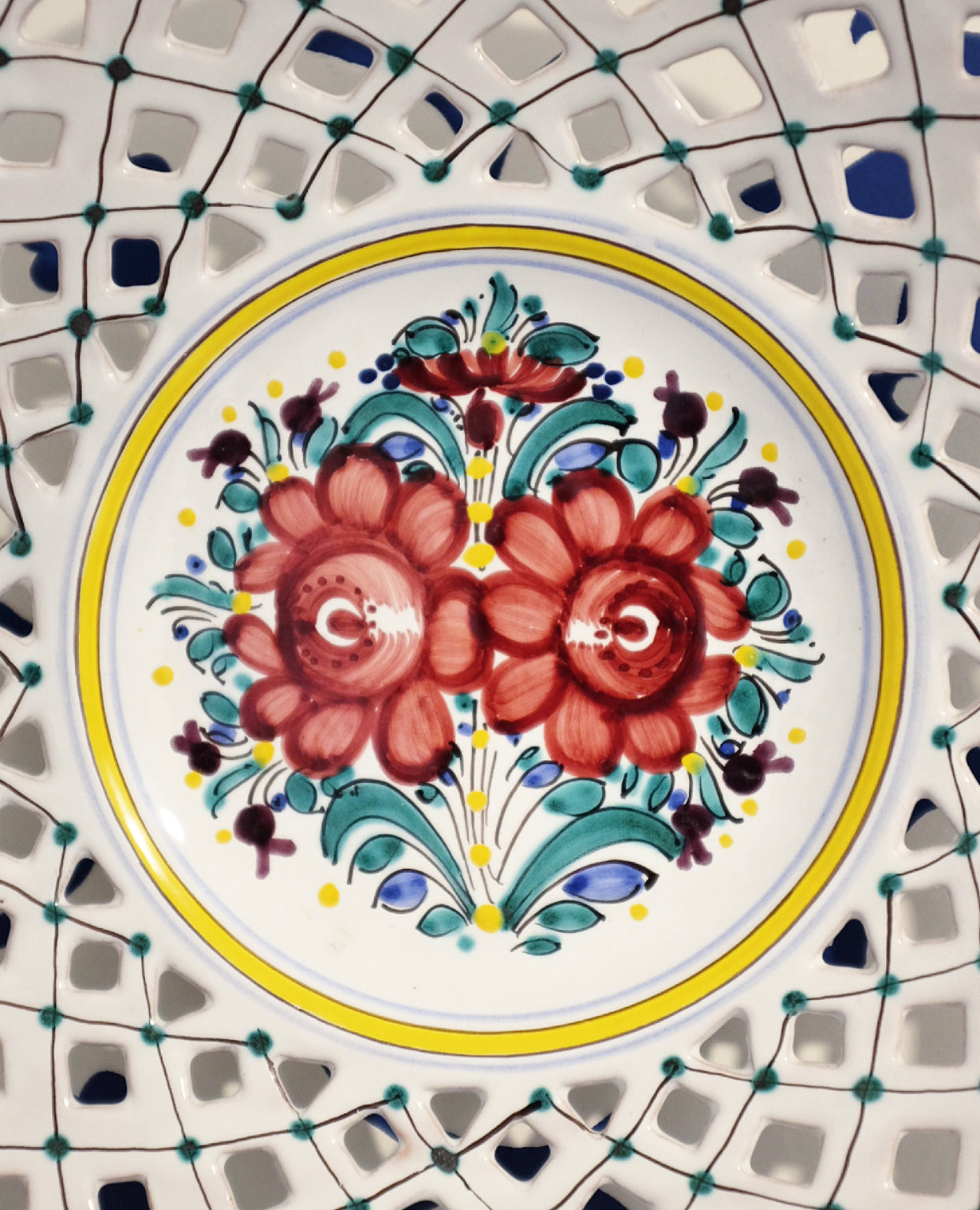 Lattice Portuguese Hand Painted Wall Plate