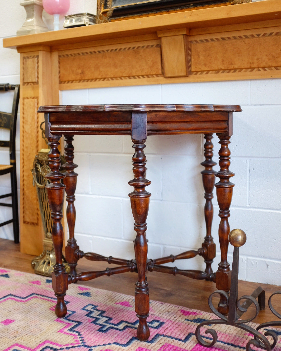 Antique Hexagonal Accent Table