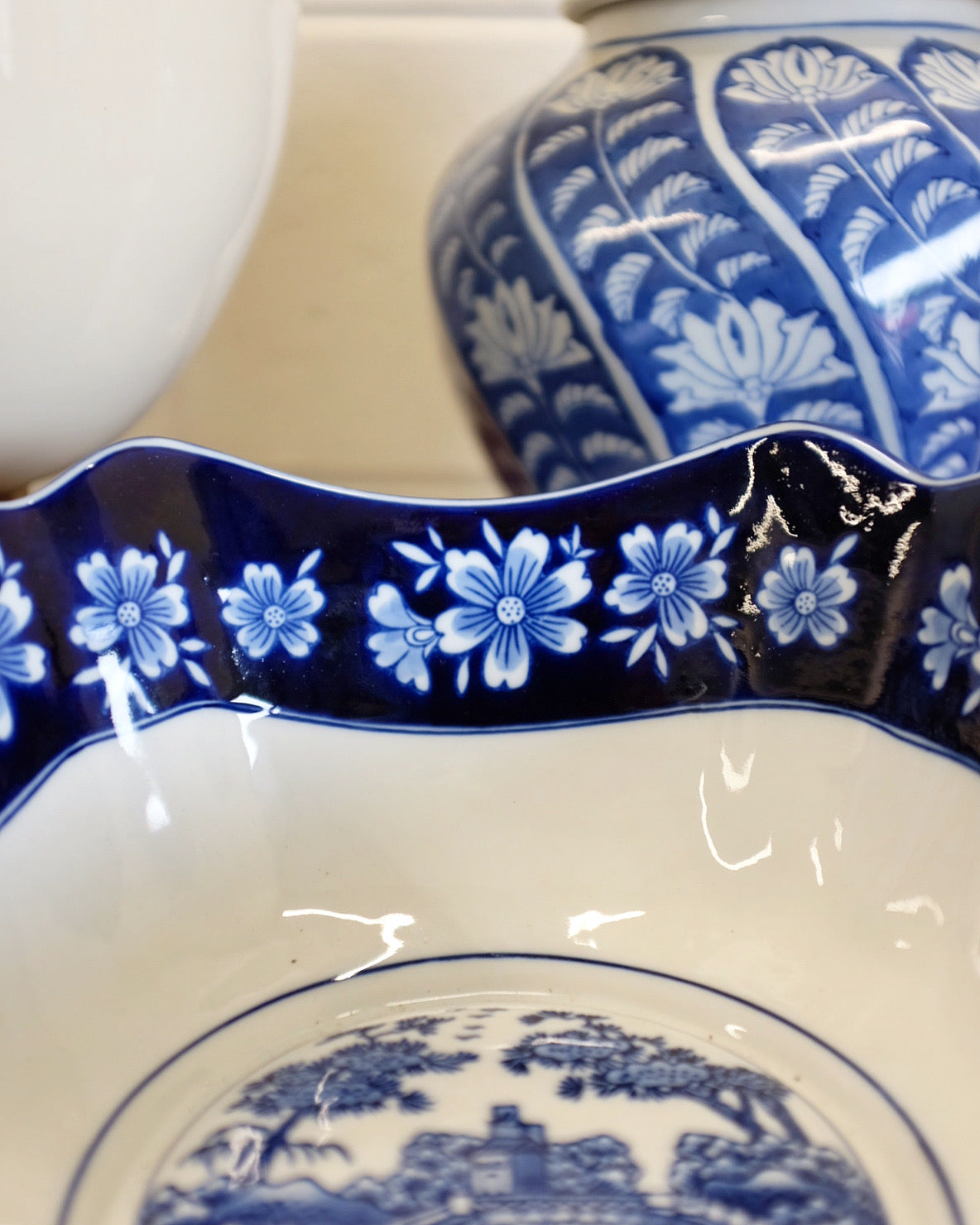Large Blue and White Bowl