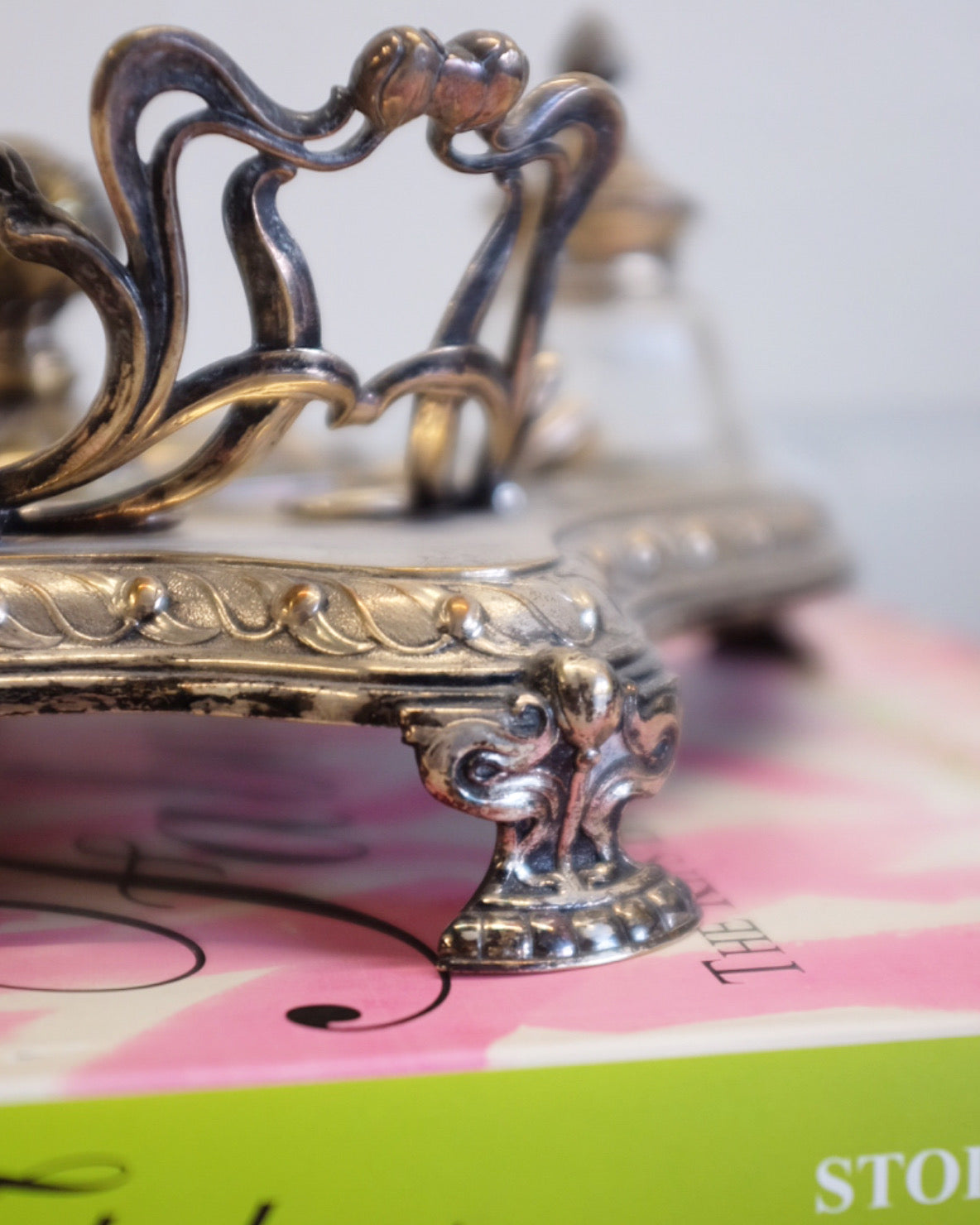 Silver Plate Desk Set Ink Stand