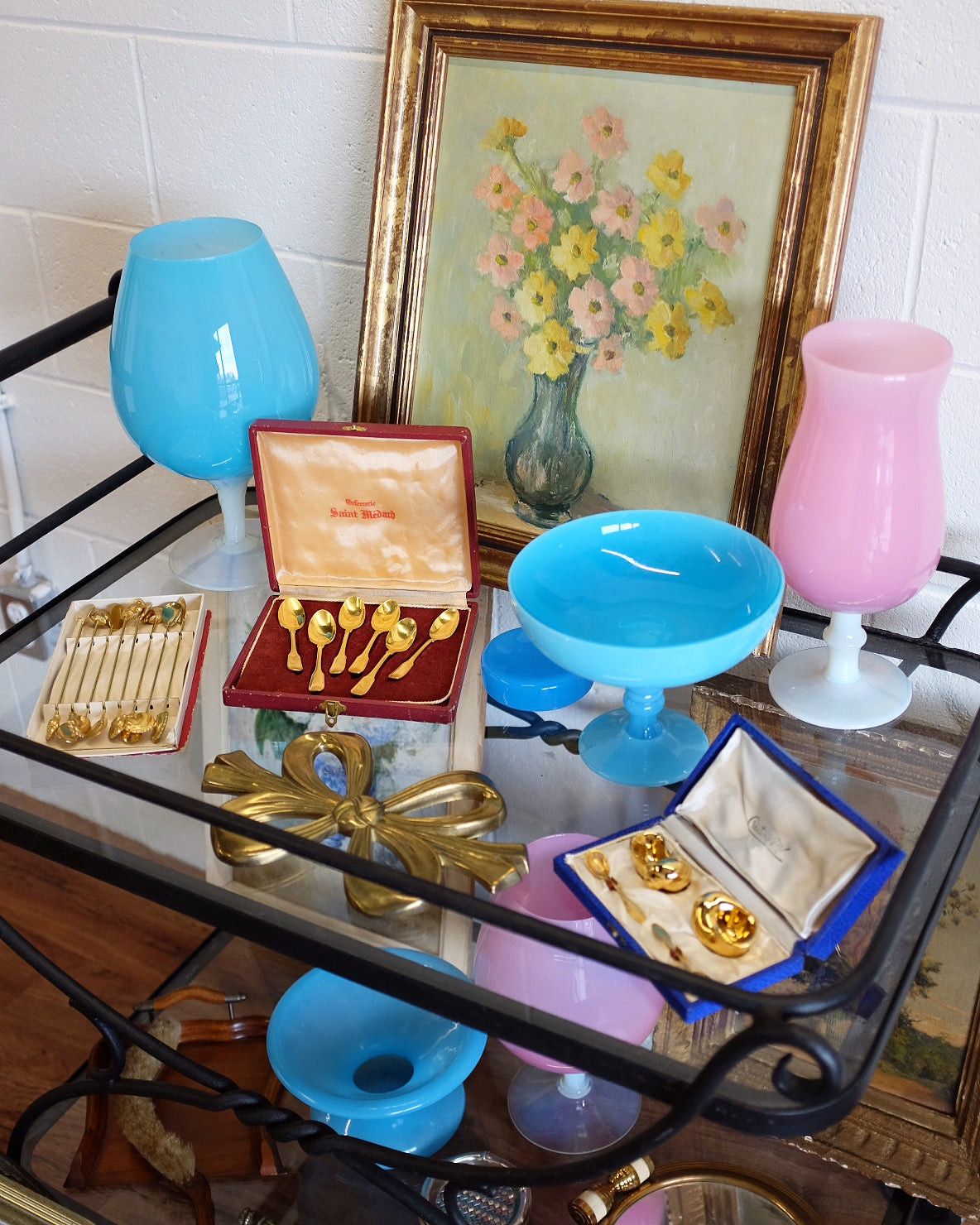 Limoges Gold Shell Salt and Pepper Dishes