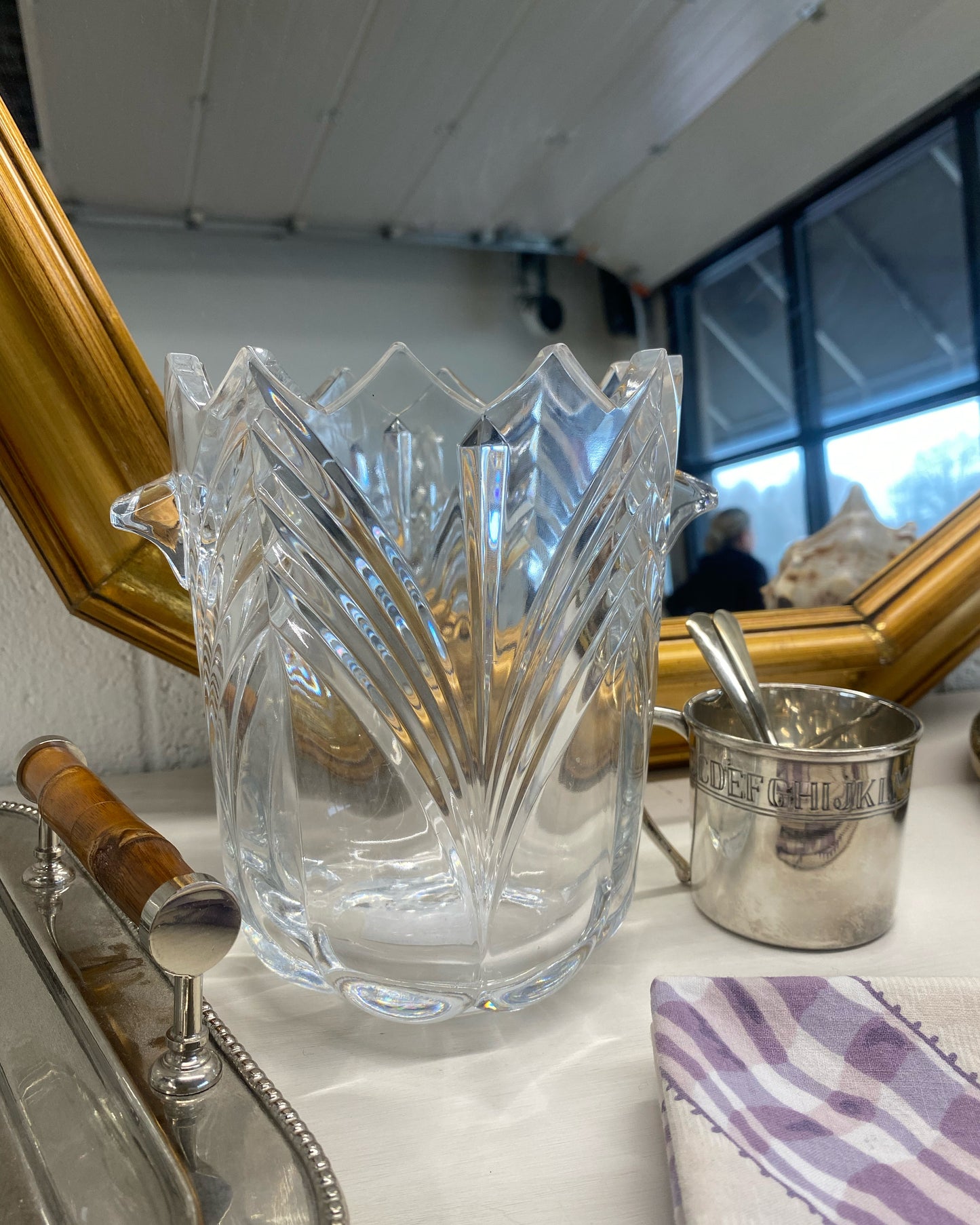 Cut Crystal Vase with Handles
