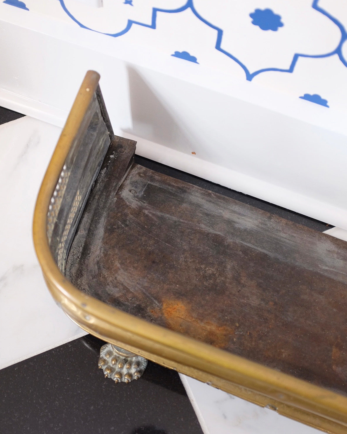 Brass Clawfoot Fireplace Fender