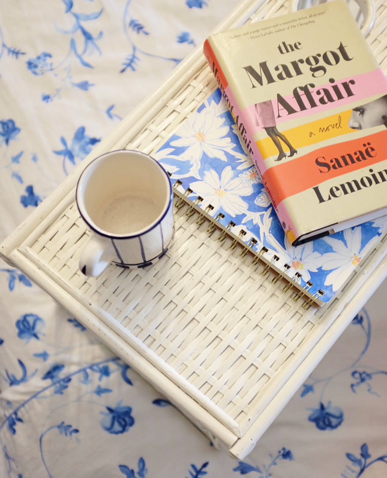 White Wicker Breakfast Tray