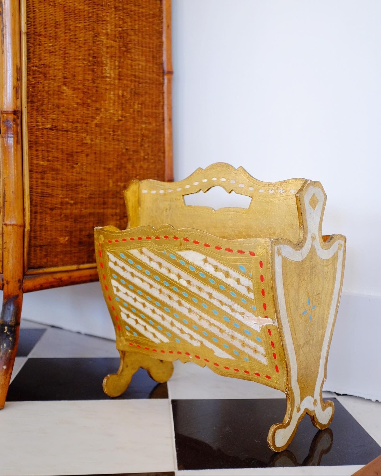 1950s Florentine Magazine Rack