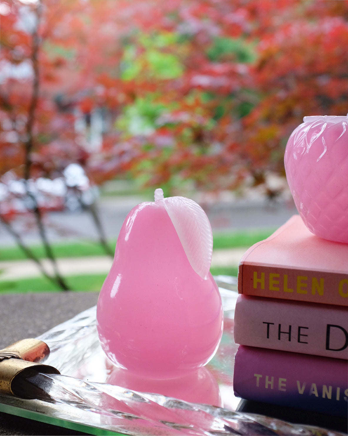 Pink Glass Pear & Strawberry
