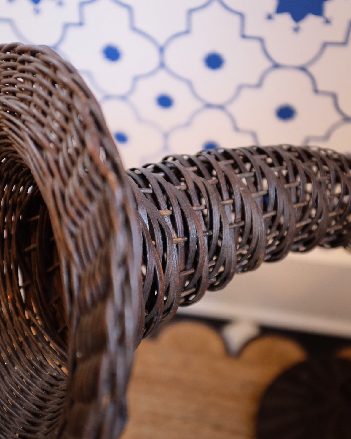 Tall Wicker Trumpet Plant Stand