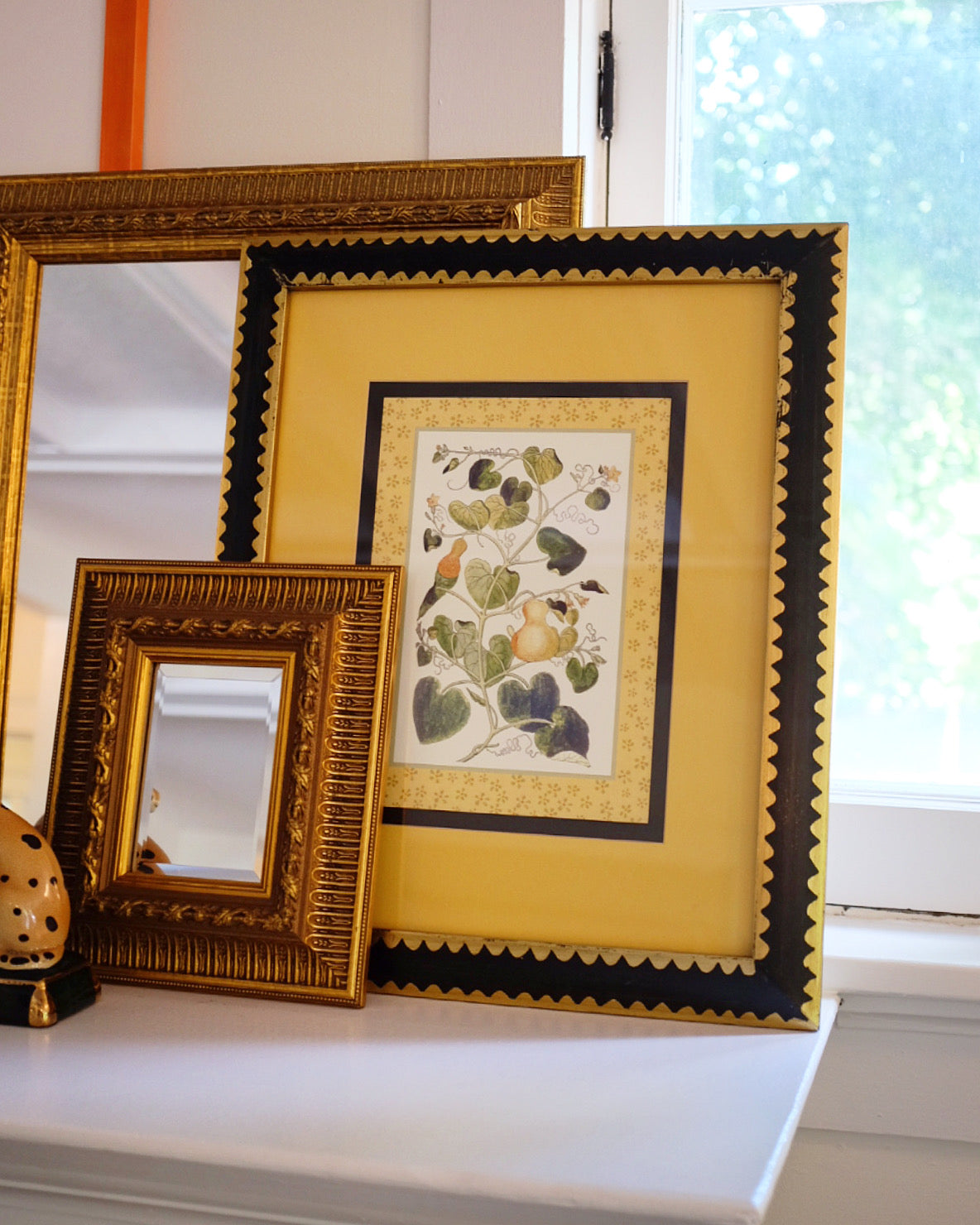 Black, Gold & Yellow Botanical Print