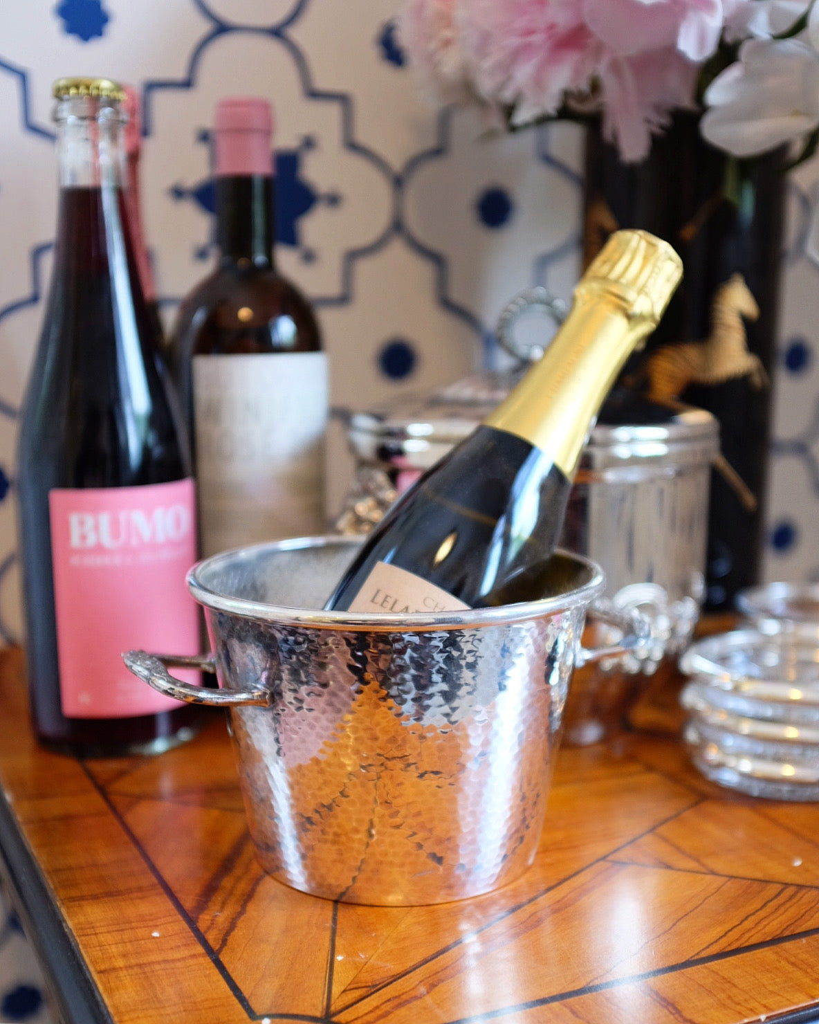 Small Hammered Silver Plate Ice bucket