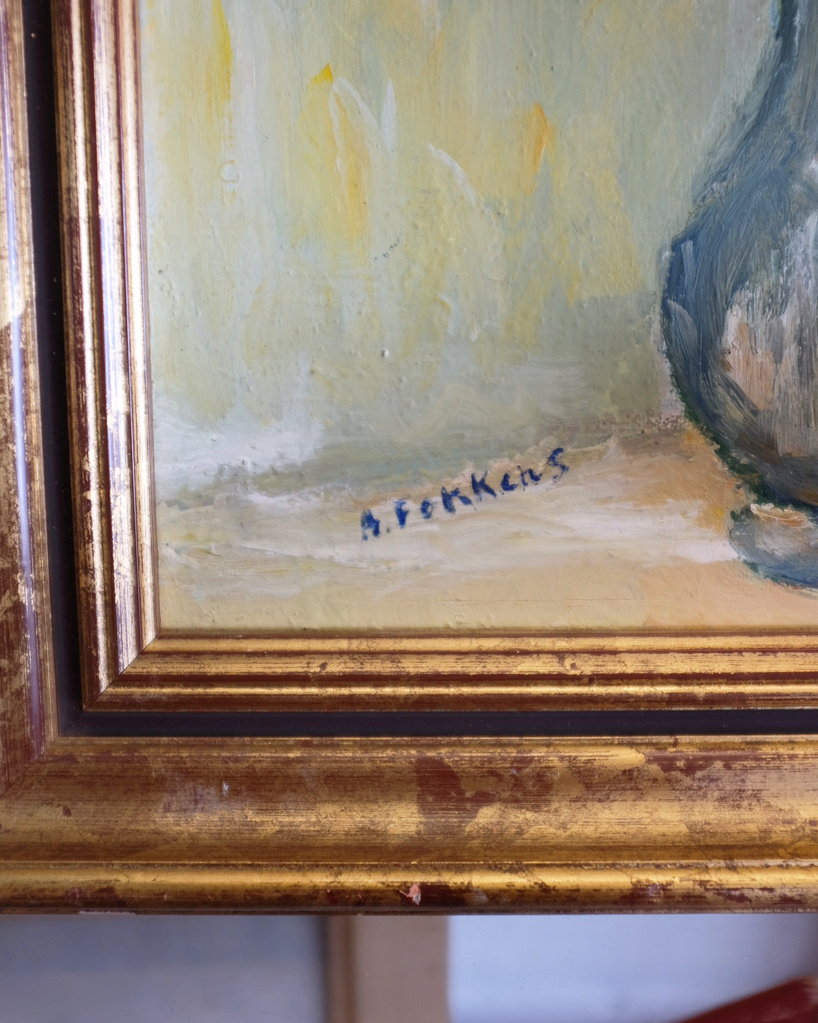 Early 1900's French Bouquet Oil Painting