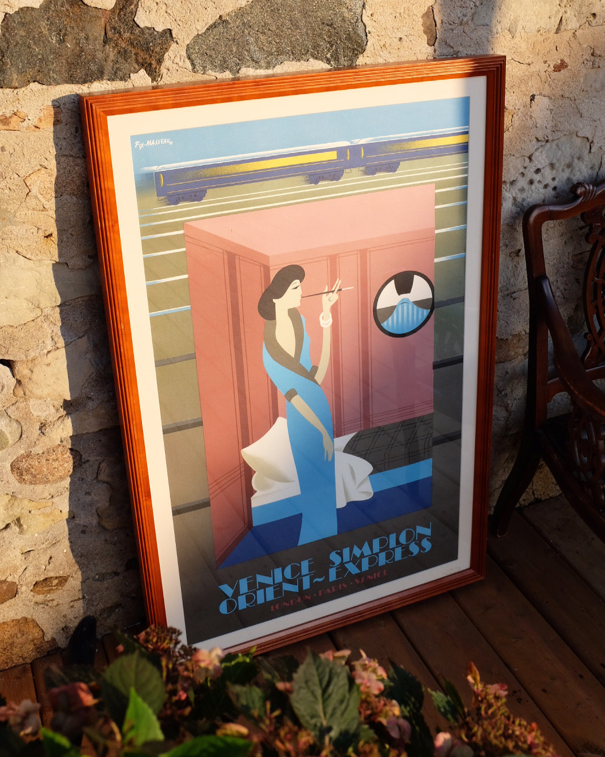 Venice Simplon - Woman in Blue 1981 Framed French Travel Poster by Fix Masseau