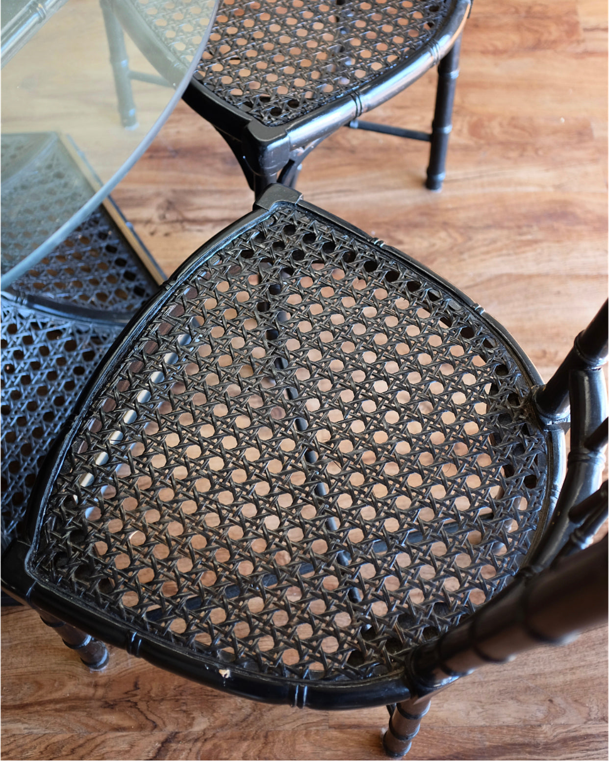 Faux Bamboo & Cane Table and Chairs