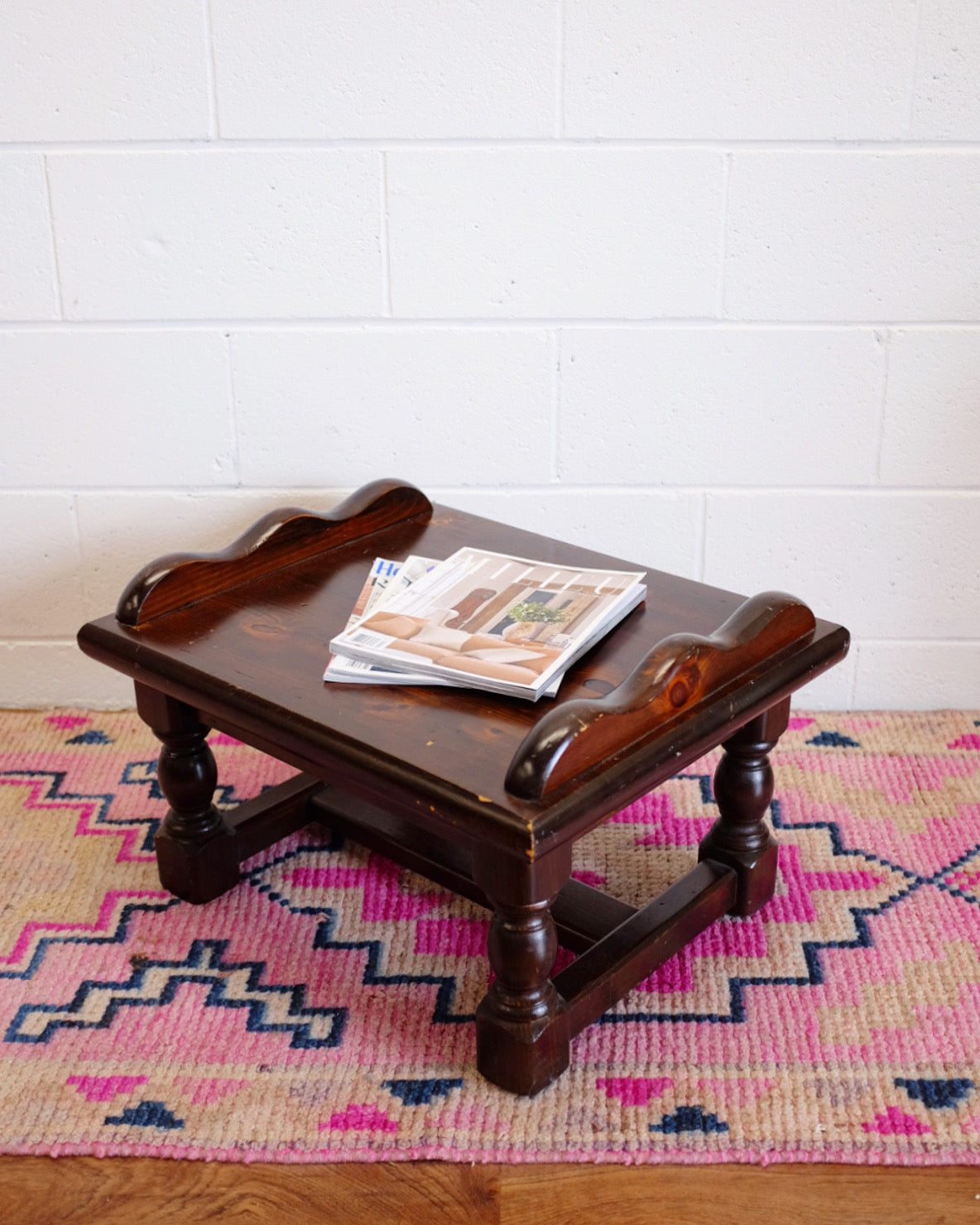 Small Burled Wood Scallop Table