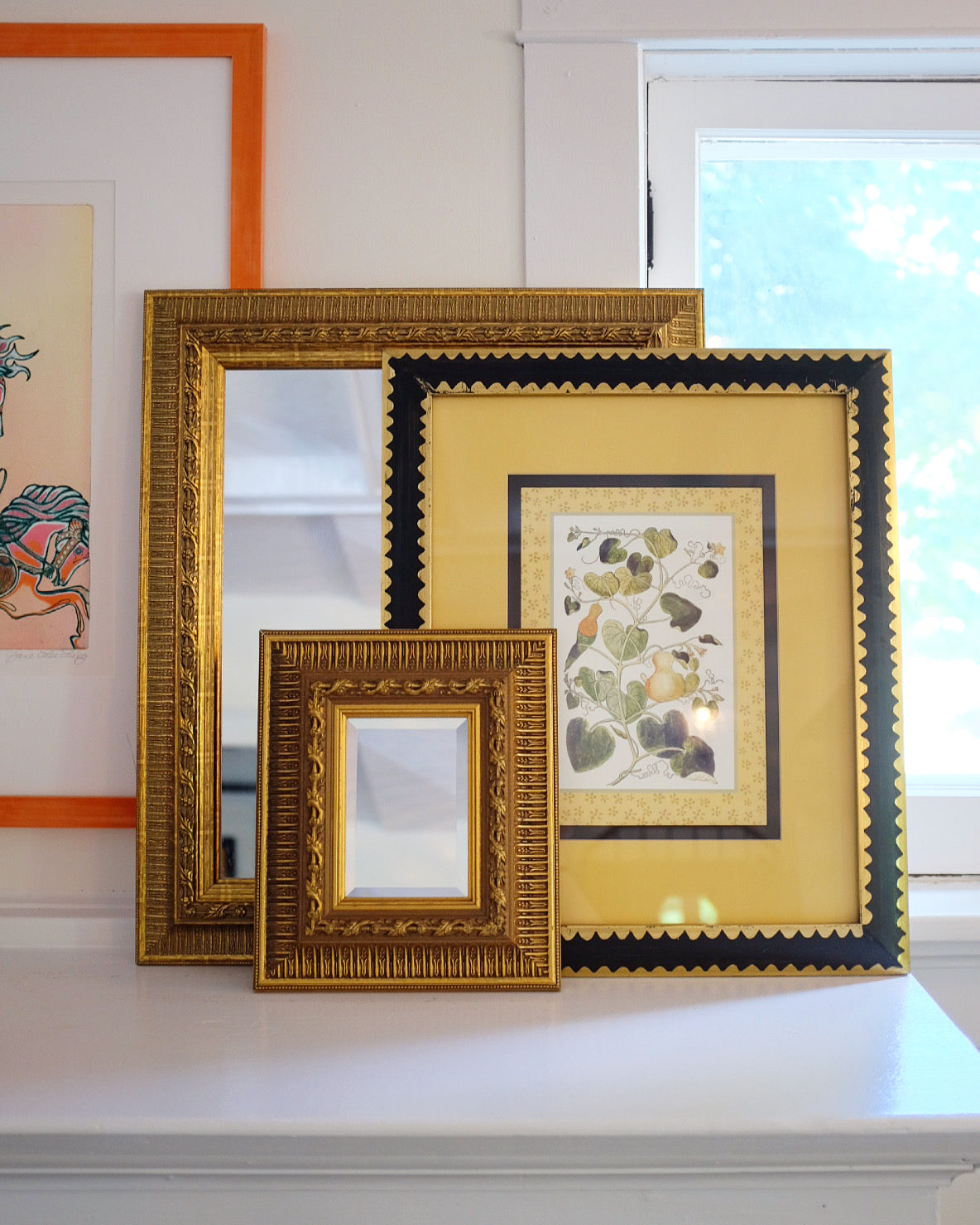 Black, Gold & Yellow Botanical Print