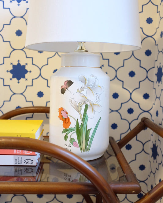 White Lamp with flower Details