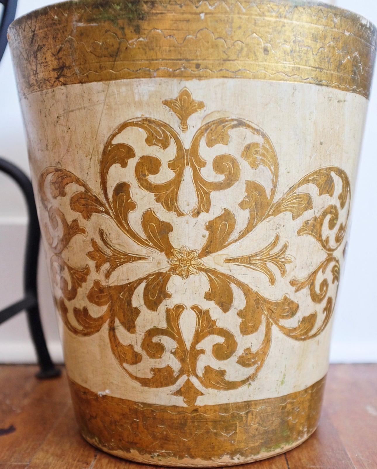 1950's Florentine Wastepaper Basket