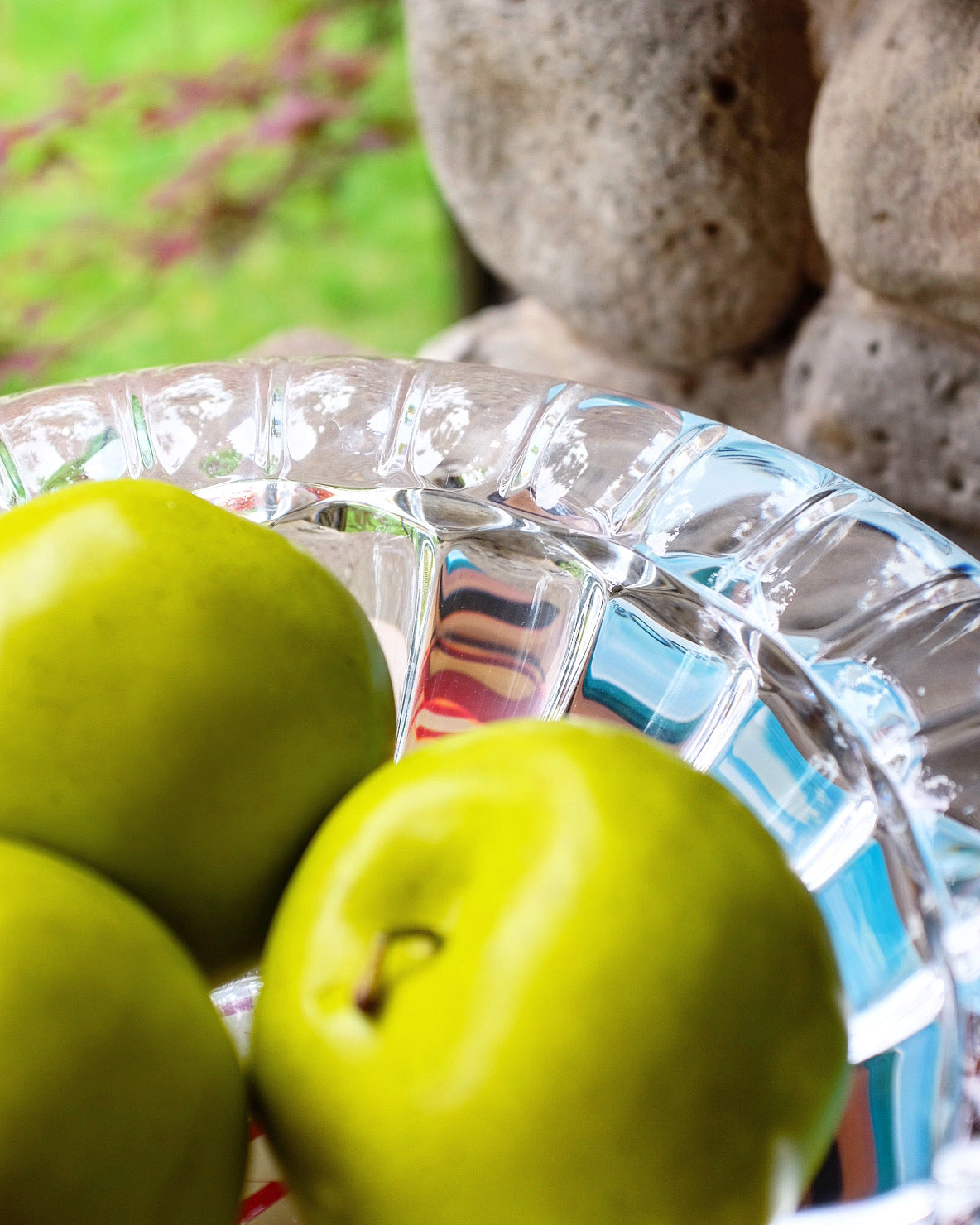 Large Ribbed Glass Bowl
