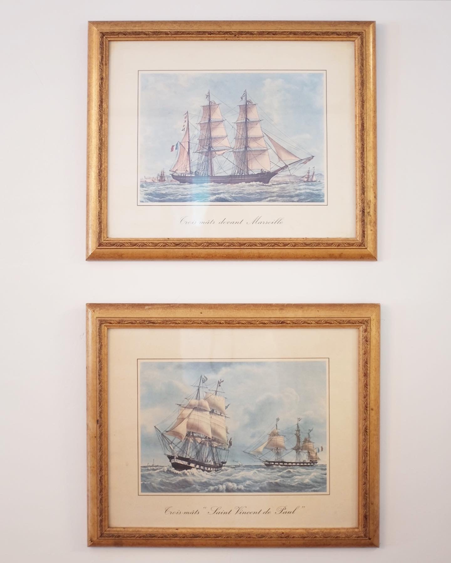 Pair of French Ship Prints