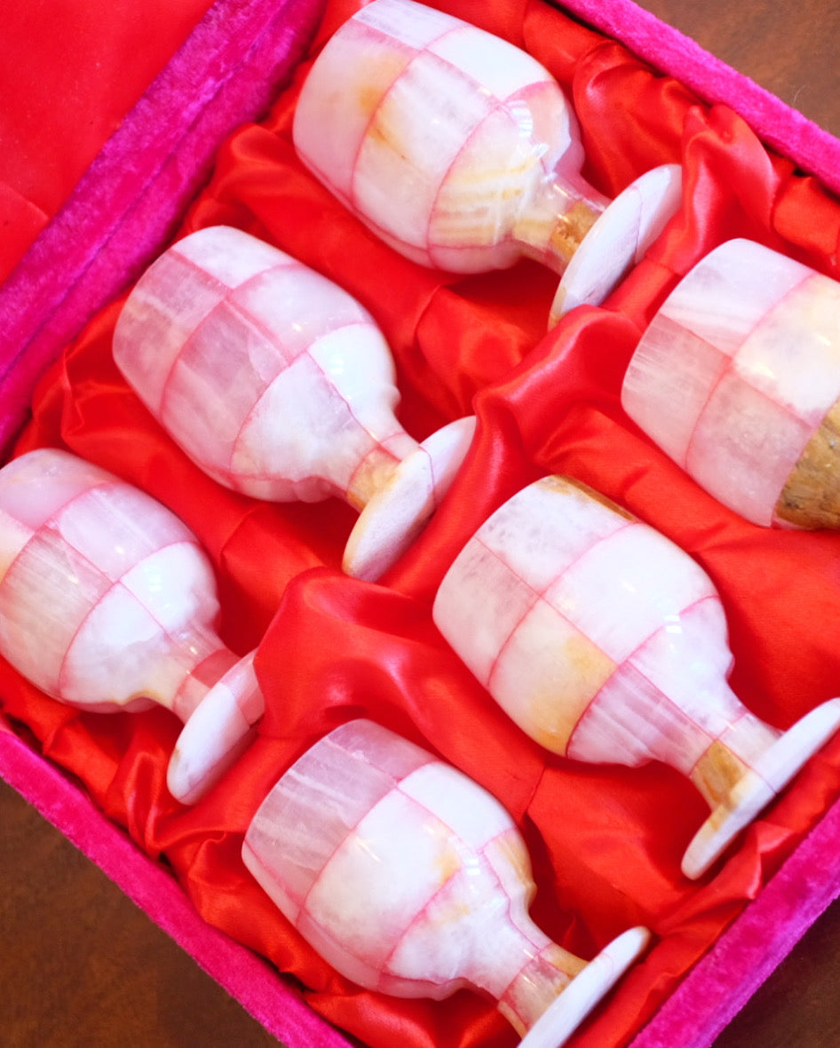 Pink Onyx Mini Goblets