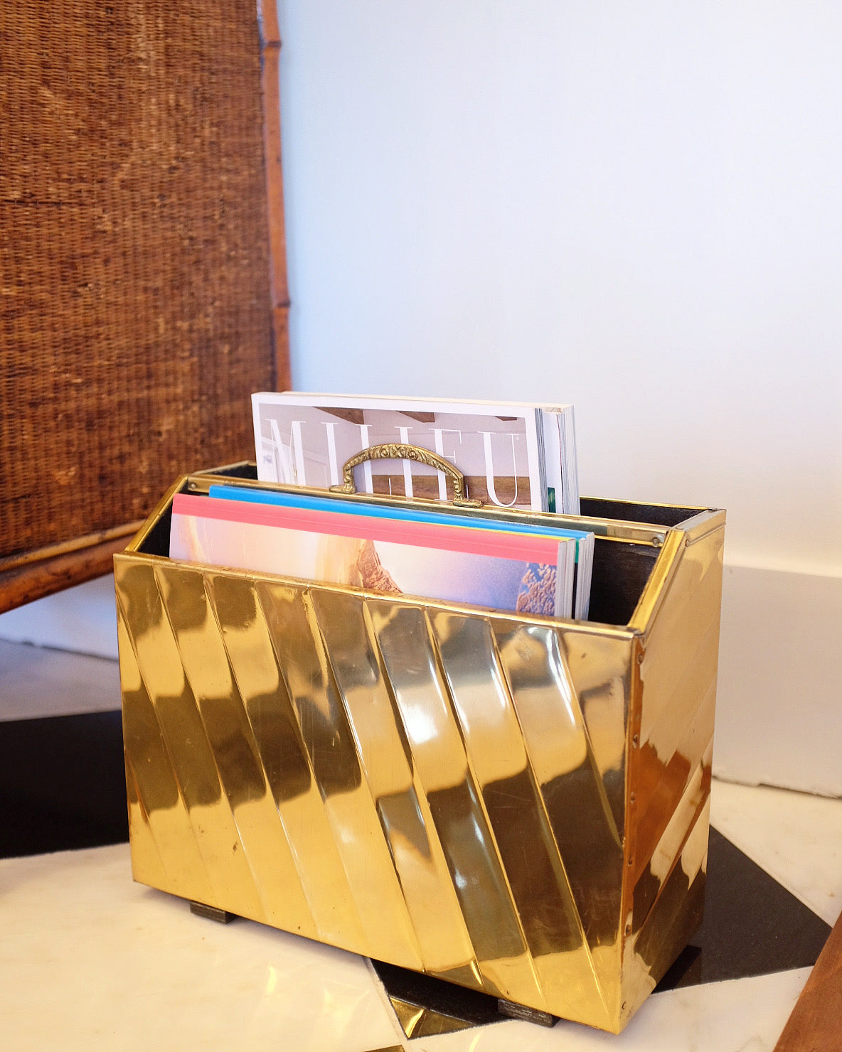 English Brass Magazine Rack