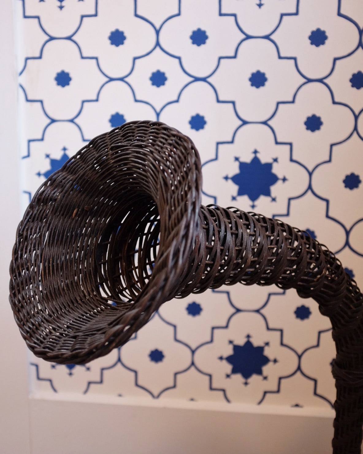 Tall Wicker Trumpet Plant Stand