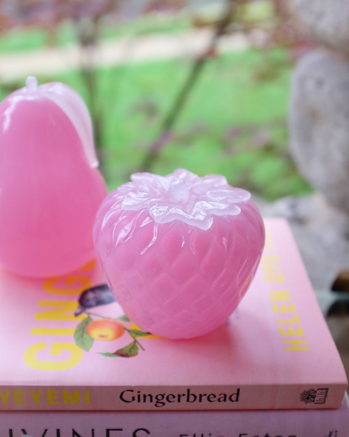 Pink Glass Pear & Strawberry