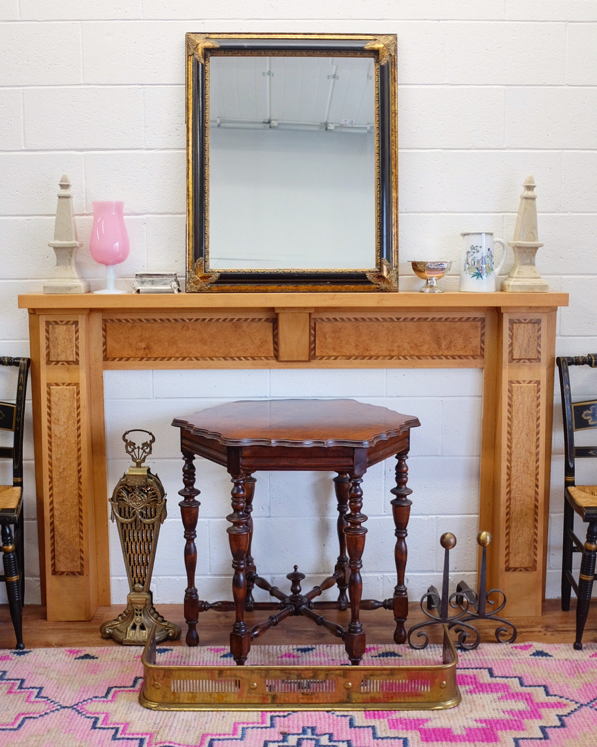 Antique Hexagonal Accent Table