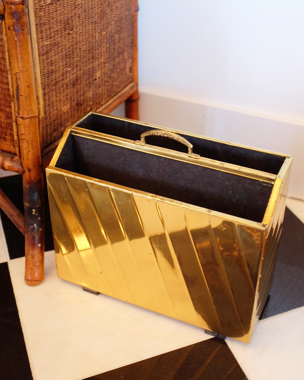 English Brass Magazine Rack