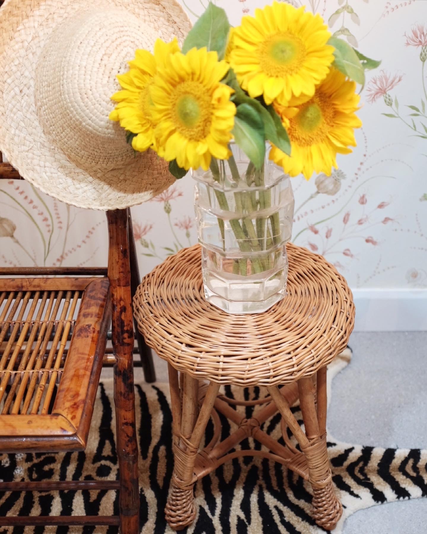 Wicker Stool/Side Table
