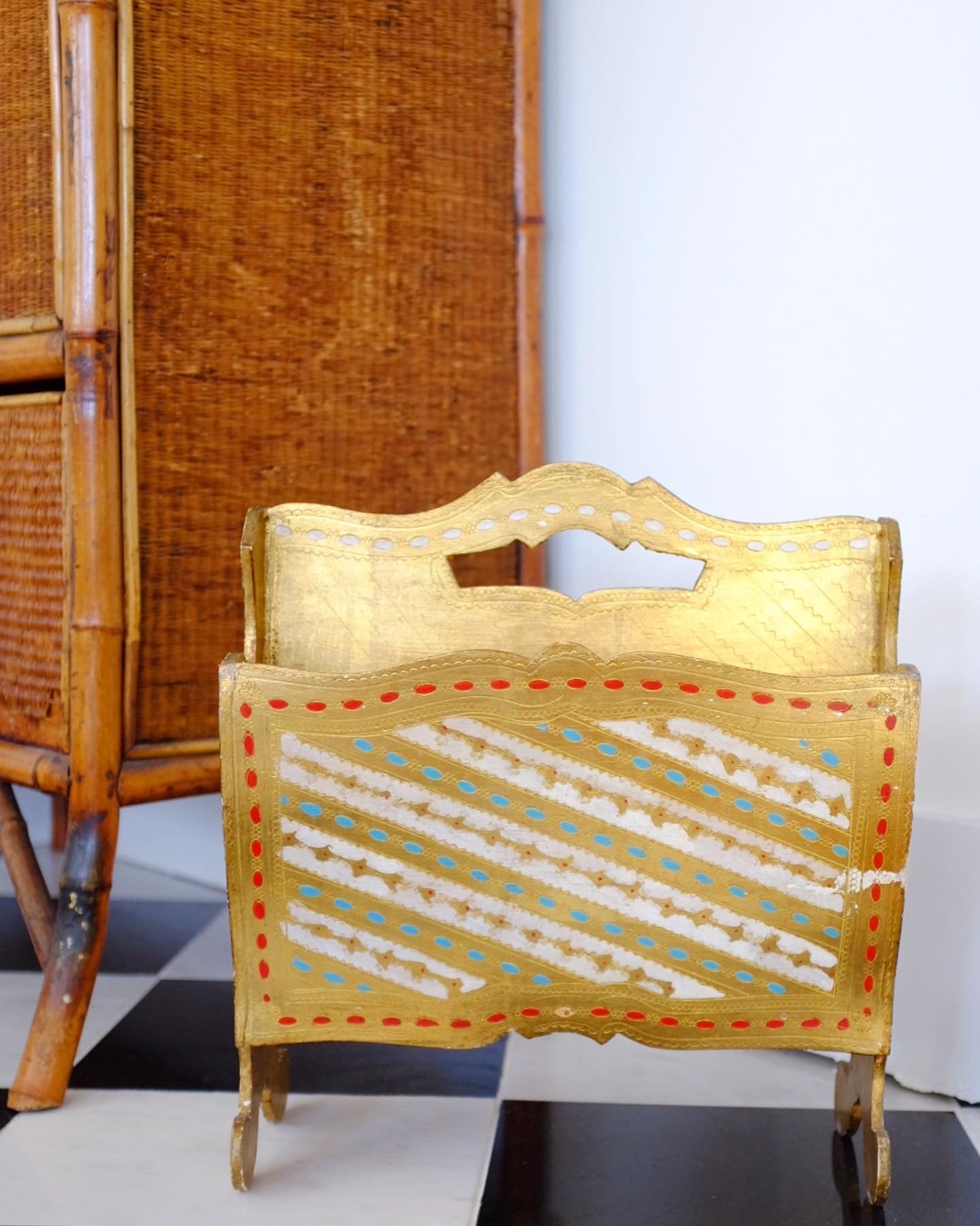 1950s Florentine Magazine Rack