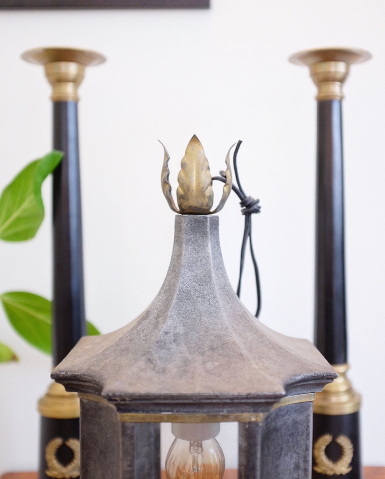 Small Metal and Brass Light Fixture